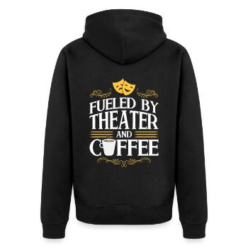 Alimenté par le théâtre et le café - Théâtre - Veste à capuche bio Premium Unisexe - noir - Dos - Nico (187cm)