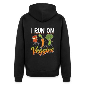 Je cours pour Veggies - Veste à capuche bio Premium Unisexe - noir - Dos - Nico (187cm)