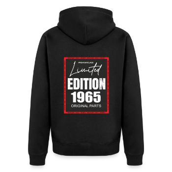 Édition limitée 1965 - Veste à capuche bio Premium Unisexe - noir - Dos - Nico (187cm)