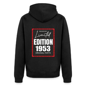 Édition limitée 1953 - Veste à capuche bio Premium Unisexe - noir - Dos - Nico (187cm)