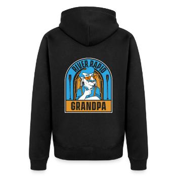 Rafting Wildwasser Kanu Kajak - Unisex Premium Bio Zip Hoodie - Schwarz - Hinten - Nico (187cm)