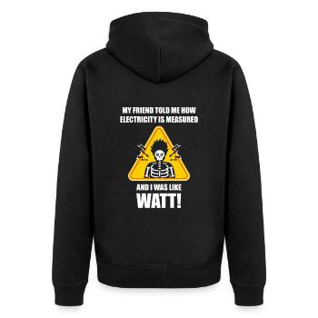 Electrician Electrical Engineer Electronics Technician - Unisex Premium Organic Zip Hoodie - black - Back - Nico (187cm)