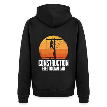 Electrician Electrical Engineer Electronics Technician - Unisex Premium Organic Zip Hoodie - black - Back - Nico (187cm)