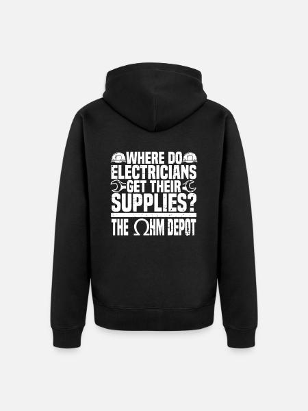 Electrician Electrical Engineer Electronics Technician - Unisex Premium Organic Zip Hoodie - black