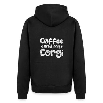 Welsh Corgi Dog Coffee Dog Dog Race Cadeau - Veste à capuche bio Premium Unisexe - noir - Dos - Nico (187cm)