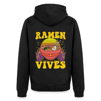 Ramen Vives - Veste à capuche bio Premium Unisexe - noir - Dos - Nico (187cm)