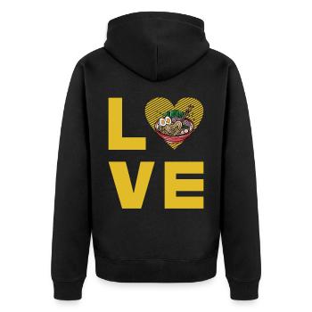 Ramen Amour - Veste à capuche bio Premium Unisexe - noir - Dos - Nico (187cm)