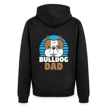 Chien Bulldog Bulldog Papa Propriétaire Propriétaire De Chien - Veste à capuche bio Premium Unisexe - noir - Dos - Nico (187cm)