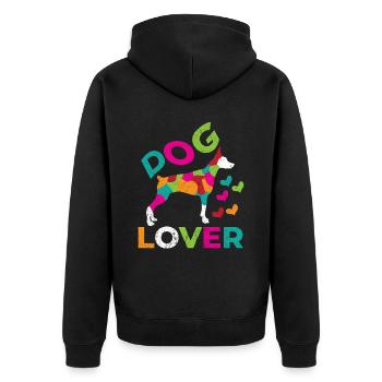 Dog Dog Lover Dog Owner Dog Lover - Unisex Premium Organic Zip Hoodie - black - Back - Nico (187cm)
