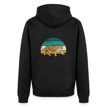 Tiger Animal Predator Africa Safari Dessin animé coloré - Veste à capuche bio Premium Unisexe - noir - Dos - Nico (187cm)