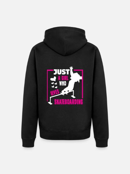 Skateboard Skateboarder Skating - Unisex Premium Organic Zip Hoodie - black