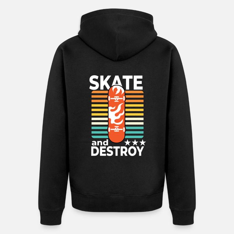 Skateboard Skateboard Skateboarder Patinage - Veste à capuche bio Premium Unisexe - noir