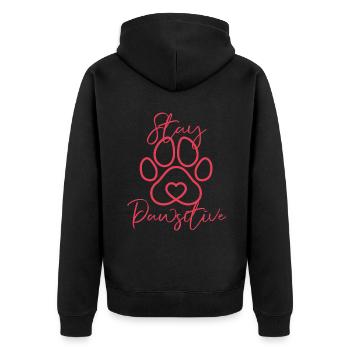 Dog Dog Lover Dog Owner Dog Lover - Unisex Premium Organic Zip Hoodie - black - Back - Nico (187cm)