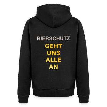 Bier Sprüche Festival Après Ski Party Mallorca - Unisex Premium Bio Zip Hoodie - Schwarz - Hinten - Nico (187cm)