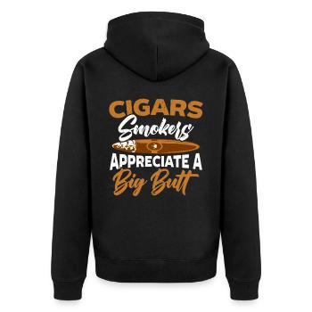 Les fumeurs de cigares apprécient une grosse cigarette - Veste à capuche bio Premium Unisexe - noir - Dos - Nico (187cm)