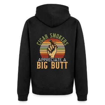 Les fumeurs de cigares apprécient une grosse cigarette - Veste à capuche bio Premium Unisexe - noir - Dos - Nico (187cm)