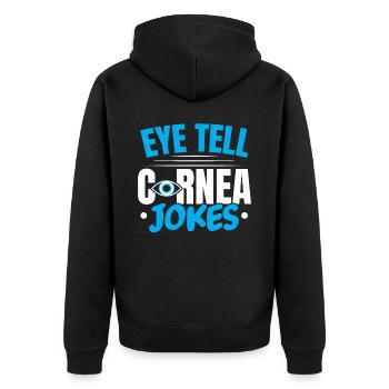 Eye say cornea jokes Optometrist optician - Unisex Premium Organic Zip Hoodie - black - Back - Nico (187cm)