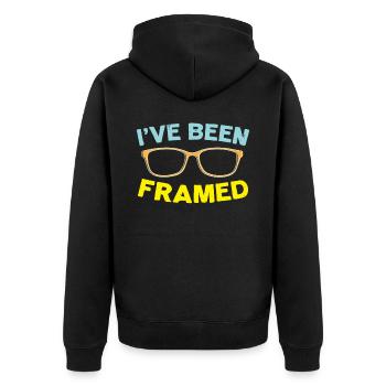 I have been framed glasses whisperer optician - Unisex Premium Organic Zip Hoodie - black - Back - Nico (187cm)