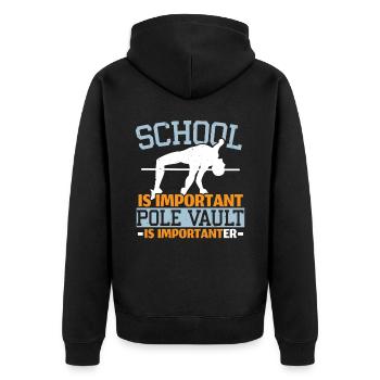 L’école est importante Le saut à la perche est plus important - Veste à capuche bio Premium Unisexe - noir - Dos - Nico (187cm)
