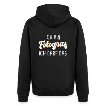 Fotograf - Unisex Premium Bio Zip Hoodie - Schwarz - Hinten - Nico (187cm)