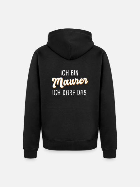 Maurer - Unisex Premium Bio Zip Hoodie - Schwarz