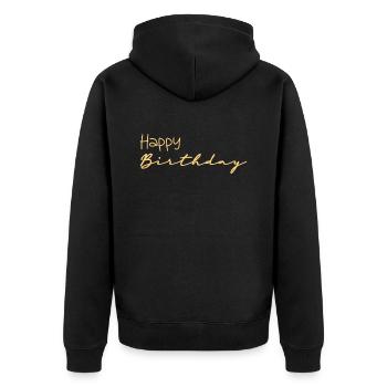 Bon anniversaire - Veste à capuche bio Premium Unisexe - noir - Dos - Nico (187cm)