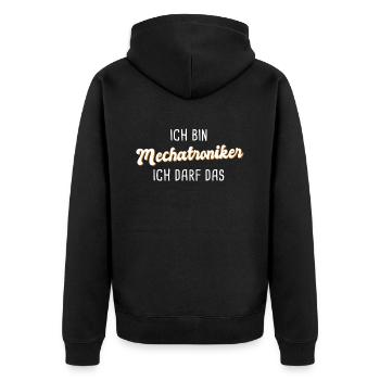 Mechatroniker - Unisex Premium Bio Zip Hoodie - Schwarz - Hinten - Nico (187cm)