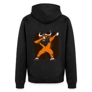 Liebt Awesome Animal Ox - Unisex Premium Bio Zip Hoodie - Schwarz - Hinten - Nico (187cm)