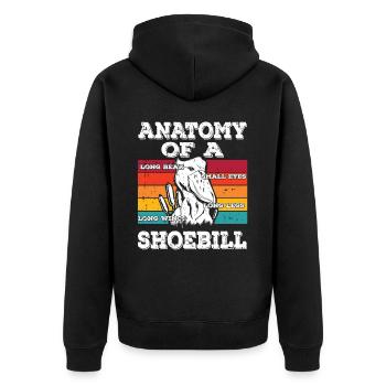 Liebt große afrikanische Vögel Design - Unisex Premium Bio Zip Hoodie - Schwarz - Hinten - Nico (187cm)