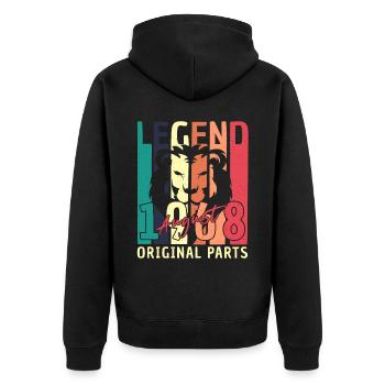 Legendary 1968 August - Unisex Premium Organic Zip Hoodie - black - Back - Nico (187cm)