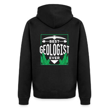 Bester Geologe Aller Zeiten Beruf Geologie - Unisex Premium Bio Zip Hoodie - Schwarz - Hinten - Nico (187cm)