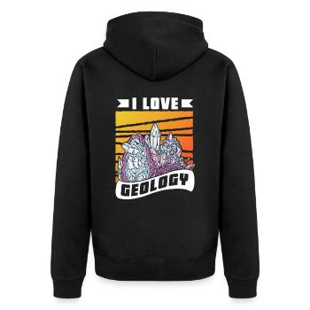 I love geology geology student geologist profession - Unisex Premium Organic Zip Hoodie - black - Back - Nico (187cm)