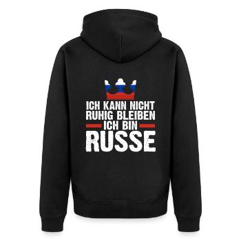 Russland Russen Russisches - Unisex Premium Bio Zip Hoodie - Schwarz - Hinten - Nico (187cm)