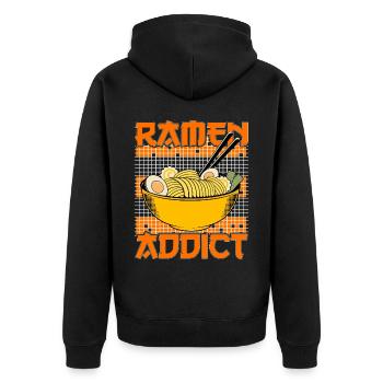 Accro aux ramen - Veste à capuche bio Premium Unisexe - noir - Dos - Nico (187cm)