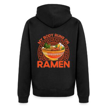 My Body fonctionne sur Ramen - Veste à capuche bio Premium Unisexe - noir - Dos - Nico (187cm)