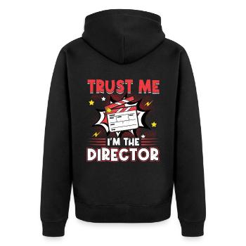 Vertrau Mir, Ich Bin Der Regisseur - Filmemachen - Unisex Premium Bio Zip Hoodie - Schwarz - Hinten - Nico (187cm)