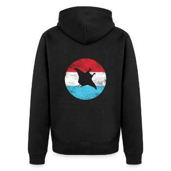 Stingray - Unisex Premium Organic Zip Hoodie - black - Back - Nico (187cm)