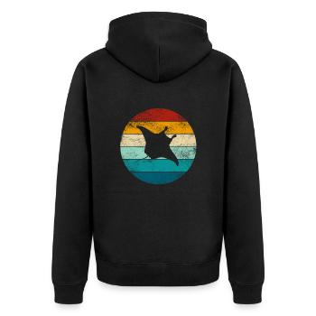 Stingray Manta Rays Retro Cadeau - Veste à capuche bio Premium Unisexe - noir - Dos - Nico (187cm)