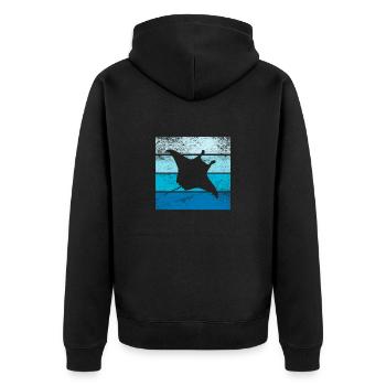 Stingray Manta Rays Retro Cadeau - Veste à capuche bio Premium Unisexe - noir - Dos - Nico (187cm)