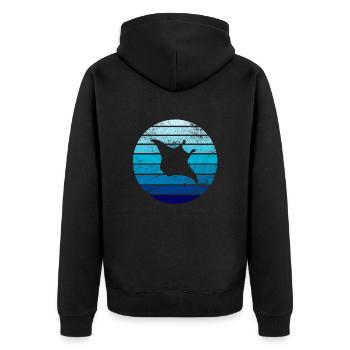 Stingray - Unisex Premium Organic Zip Hoodie - black - Back - Nico (187cm)