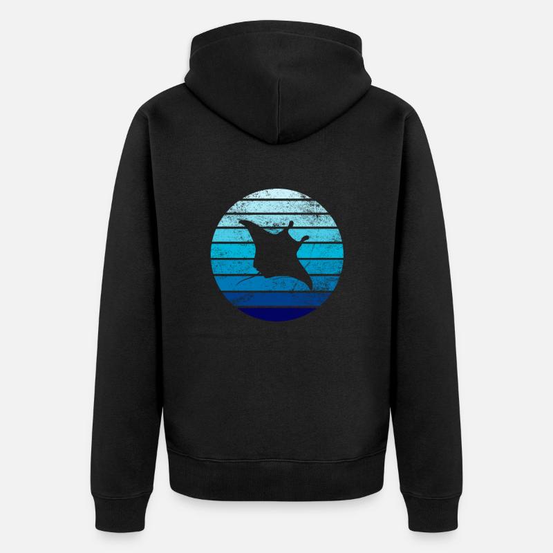 Stachelrochen - Unisex Premium Bio Zip Hoodie - Schwarz