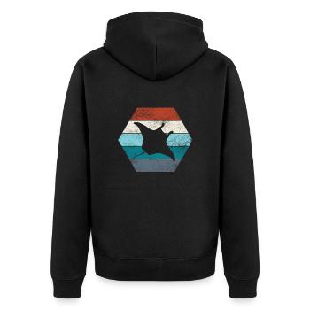 Stingray - Unisex Premium Organic Zip Hoodie - black - Back - Nico (187cm)