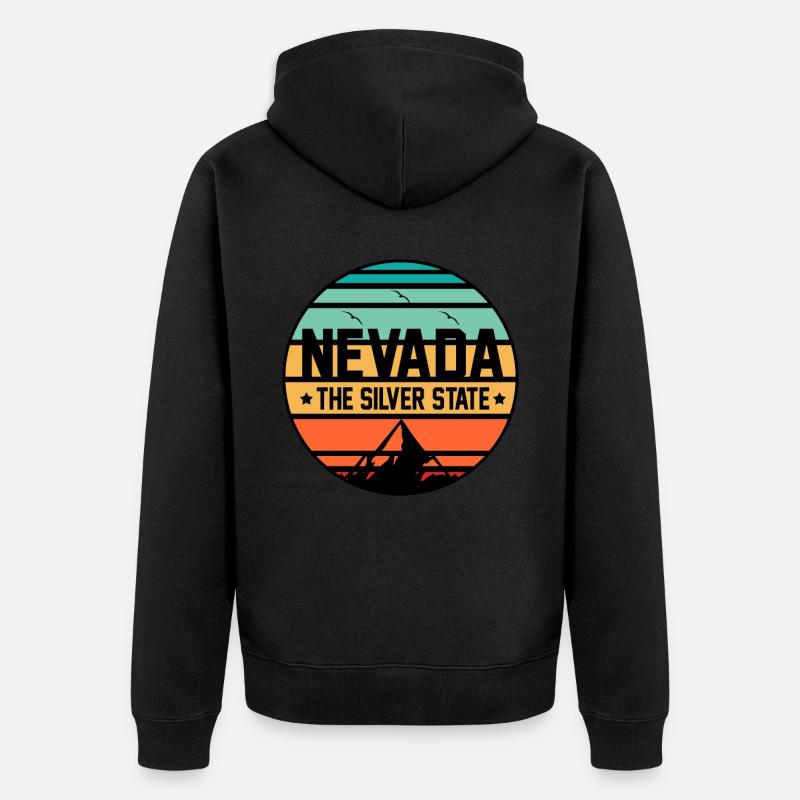 Nevada Das Silberne Staatsgeschenk - Unisex Premium Bio Zip Hoodie - Schwarz