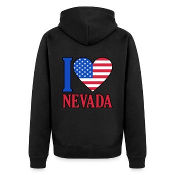 Nevada Usa flag gift - Unisex Premium Organic Zip Hoodie - black - Back - Nico (187cm)