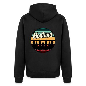 Montana skyline gift - Unisex Premium Organic Zip Hoodie - black - Back - Nico (187cm)