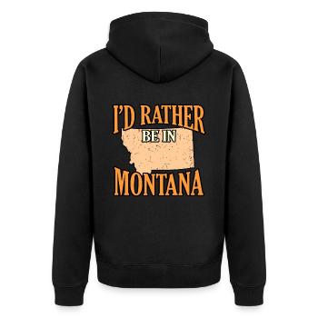 Je préférerais être dans le Montana cadeau - Veste à capuche bio Premium Unisexe - noir - Dos - Nico (187cm)