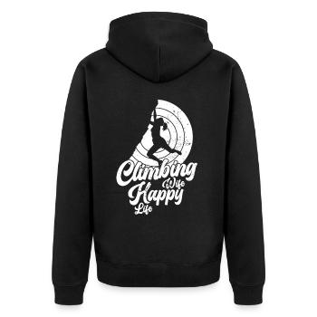 Climbing Climbing Climbers Bouldering Mountaineers - Unisex Premium Organic Zip Hoodie - black - Back - Nico (187cm)