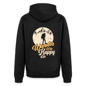 Randonnée Randonneurs Montagnes Alpinisme Randonnée Fille - Veste à capuche bio Premium Unisexe - noir - Dos - Nico (187cm)