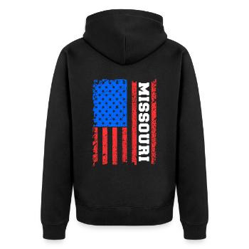Cadeau drapeau Missouri Usa - Veste à capuche bio Premium Unisexe - noir - Dos - Nico (187cm)