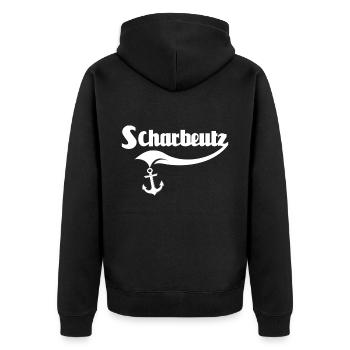 Scharbeutz Sprüche Scharbeutzer Spruch - Unisex Premium Bio Zip Hoodie - Schwarz - Hinten - Nico (187cm)